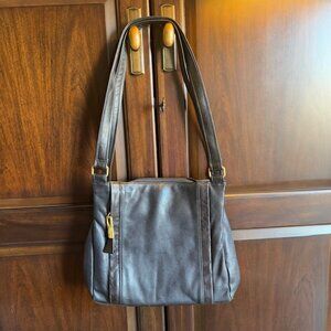 VINTAGE Black Handbag 11x10, 13" strap‎ drop